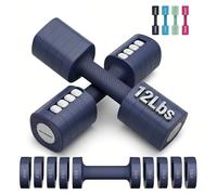 EAST MOUNT Adjustable Weight Dumbbells Set of 2, 8 in 1 Hand Weights for Women 2lb/3lb/4lb/5lb/6lb Dumbbell Weights Set 12 lbs/Pair Hand Weights for Home Office Gym Workout