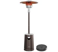 EAST OAK 55,000 BTU Patio Heater with Sand Box, Table Design, Thicker Stainless Steel Burner, Wheels, Triple Protection System, Propane Outdoor Heater for Home and Residential, Commercial Grade, Brown