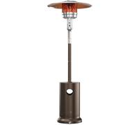EAST OAK 55,000 BTU Propane Patio Heater,Durable Double Layer Stainless Steel, Portable with Wheels, Triple Safety System, Ideal for Large Patios, Gardens, Outdoor Events, and Commercial Use, Brozne