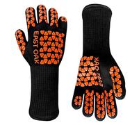 EAST OAK BBQ Gloves, Heat Resistant Grilling Gloves Silicone Non-Slip Oven Gloves Long Kitchen Gloves for Barbecue, Cooking, Baking, Cutting