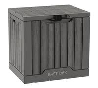 EAST OAK Outdoor Storage Box, 31 Gallon Deck Box Indoor and Outdoor Use, Waterproof Resin Storage Bin with Latch for Patio Cushions, Gardening Tools, Pool Toys, UV Resistant, Deep Grey