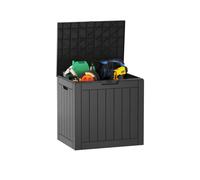 EAST OAK Outdoor Storage Box 31 Gallon Deck Box Waterproof Resin Storage Bin for Patio Cushions Gardening Tools Pool Accessories Lockable UV Res