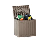 EAST OAK Outdoor Storage Box, 31 Gallon Deck Box, Waterproof Resin Storage Bin for Patio Cushions, Gardening Tools, Pool Toys, Lockable, UV Resistant, Bronze