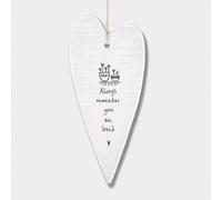 East of India Always Remember Long Porcelain Heart