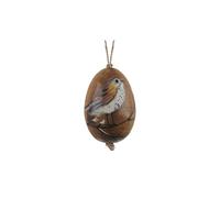 East of India Bird Painted on Egg - Mistle Thrush Easter Decoraton Wooden Ornament