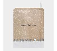 East of India Brown Paper Gift Bags Merry Christmas with Trees x 50