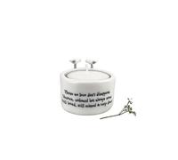 East of India Candle & Tealight Holder Multi-Use White Porcelain Votive Taper Candle & Tealight Included "Those We Love" Grief Design Country Farmhouse Style Home Decor Decoration