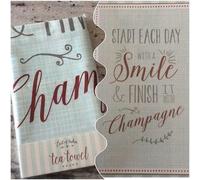 East Of India: Cotton Tea Towel - Start With A Smile