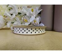 East Of India: 'Dotty Cream & Black' Ribbon- 20 Metre Spool