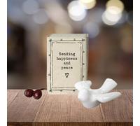 East of India Elegant White Porcelain Dove Matchbox - Unique Gift for Weddings, Celebrations, and Festive Occasions