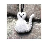 East of India Felt Hanging Cat - Beige