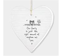 East Of India Hanging Heart Gift Our family is mayhem and love