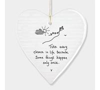 East of India Hanging Heart Gift - "Take every chance in life"