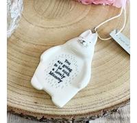 East of India Hanging Porcelain Rabbit - "You Are Going to Be a Lovely Mummy" | Baby Shower Keepsake & Mum-to-Be Gift