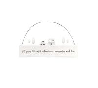 East of India Hanging Porcelain Sign - Fill Your Life Adventure, Keepsake Gift, Hanging Decoration with Word