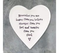 East of India Heart Coaster 'Remember you are braver than you believe'