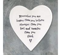 East of India Heart Coaster 'Remember you are braver than you believe'