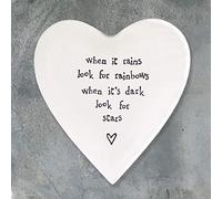 East of India Heart Coaster 'When it rains'