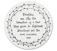 East of India Leaf Porcelain Coaster - Families are like the Branches of a Tree
