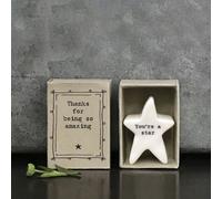 East Of India Matchbox Porcelain Star, Friendship Gift, Porcelain Keepsake Gift, Birthday Gift, Porcelain Gift, Home Gift