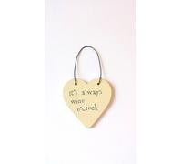 East of India Mini Heart Word Tag Saying It's always wine O'clock