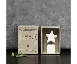 East Of India MINI Matchbox Little Standing Star Happy Birthday | Small Keepsake Gift | Letterbox Gift | Small gift for a friend