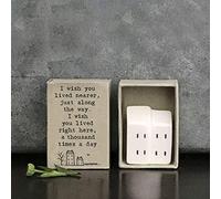 East of India Mini Porcelain Matchbox House - I Wish You Lived Nearer