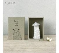 East of India Mini Porcelain Matchbox Sheep Love Ewe Lots, mini gift