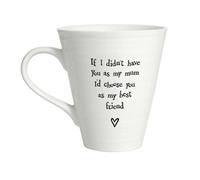 East Of India Mum My Friend Porcelain Mug In A Gift Box Cream With Black Script Thoughtful Gift Idea