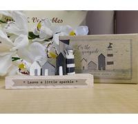 East of India On The Quayside Wooden Figures Ornaments Plaques Seaside Beach Caravan Love Gift Keepsake (Leave a Little Sparkle (4475))