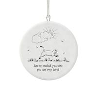 East of India Porcelain Cat Hanger Just to remind you are very loved Keepsake Gift