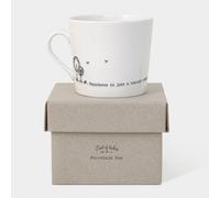 East of India Porcelain Ceramin Mug 'Happiness is just a biscuit away' Gift