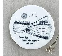 East of India Porcelain Coaster 'Bless this home with happiness and love' | New Home Keepsake, Coaster Gift, Family Keepsake