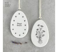 East of India Porcelain Hanger Happy Easter Gift, Friends Family Token, Hanging Porcelain Gift, Home Decoration, Gift For Easter, Token Keepsake