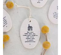 East Of India: Porcelain Hanger: May Your Home Know Joy