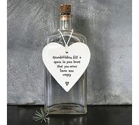 East of India - Porcelain Hanging Heart - "Grandchildren fill a space in your heart that you never knew was empty"