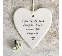 East of India Porcelain Hanging Sentiment Heart 'Those We Love', Porcelain Gift, Hanging Decoration, Friendship Gift, Porcelain Heart