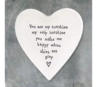 East Of India Porcelain Heart Coaster You Are My Sunshine