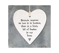 East of India Porcelain Heart Ornament - Because Someone We Love - Memorial Day