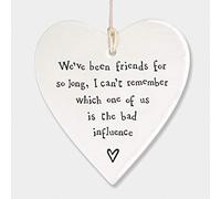 Isolation Gift, East Of India Porcelain Round Heart We've Been Friends., Porcelain Gift, Hanging Decoration, Wedding Gift, Porcelain Heart