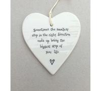 East of India Porcelain Heart - Sometimes the smallest step....