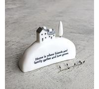 East of India Porcelain House Home is Where Family and Friends Gather Keepsake Gift