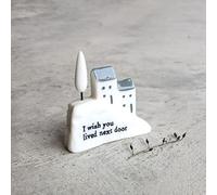 East of India Porcelain House - I Wish You Lived Next Door Gift Keepsake Gift