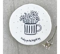 East of India Porcelain Keepsake Coaster 'Biggest Hug', Friendship Gift, Thinking of You, Hug in a Box