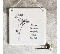 East of India Porcelain Keepsake Picture - You are the friend Keepsake Friendship Gift, Porcelain Hanging Decoration, Gifts For Best Friends, White