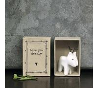 East of India Porcelain Matchbox Little Reindeer,