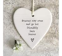 East of India Porcelain round heart Seasons come and go Keepsake Gift
