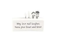 East of India Porcelain scene-May love and laughter warm your heart and home Keepsake gift