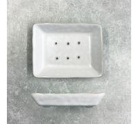 East of India Porcelain Soap Dish with holes White, Grey, Black
