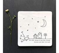 East of India Porcelain Square Coaster Keepsake - Be My Best Friend